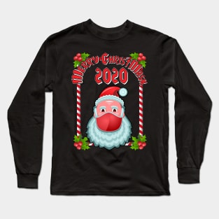 Merry Christmask 2020 Santa Mask Pandemic Christmas Long Sleeve T-Shirt